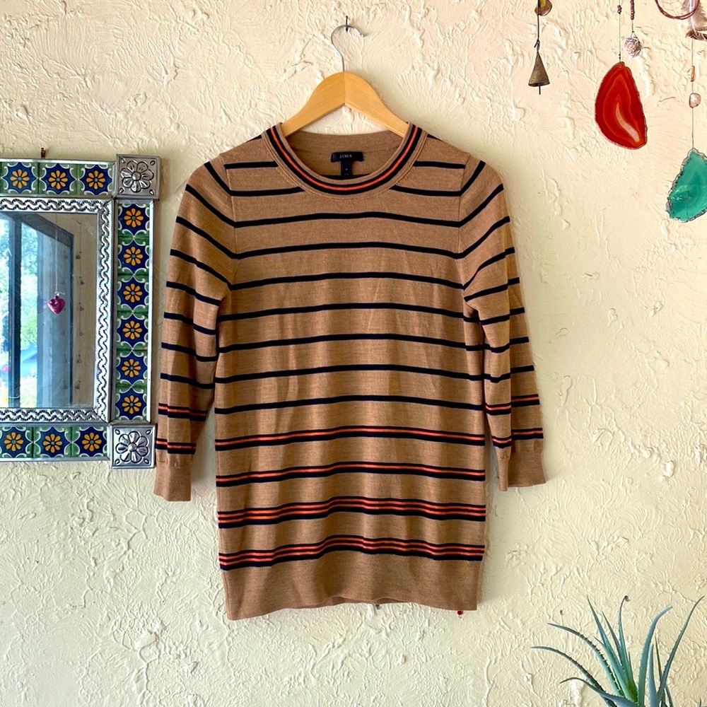 J. Crew Fall Sweater Striped Top size M